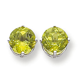 4.7 Carat 14K White Gold 8mm Peridot earring