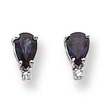 1.1 Carat 14K Gold Sapphire Diamond earring