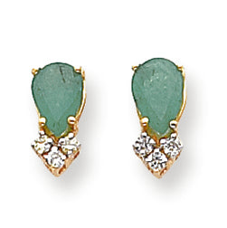 1.6 Carat 14K Gold Emerald Diamond earring