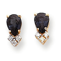 2.1 Carat 14K Gold Sapphire Diamond earring