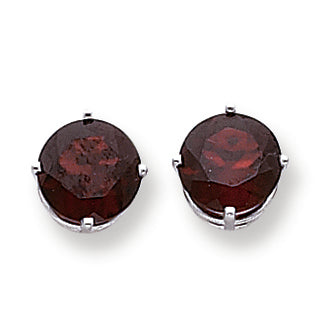 6.2 Carat 14K Gold Garnet Diamond round stud earring