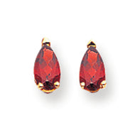 0.6 Carat 14K Gold 5x3mm Pear Garnet earring