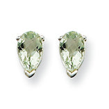 0.5 Carat 14K Goldw 5x3 Pear Green Amethyst Earring