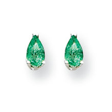 0.4 Carat 14K White Gold Emerald Earrings