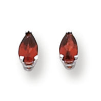 0.6 Carat 14K White Gold 5x3mm Pear Garnet earring