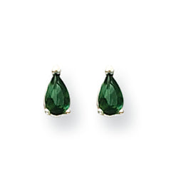 0.4 Carat 14K White Gold Green Tourmaline Earrings