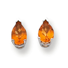 1.4 Carat 14K White Gold 7x5mm Pear Citrine earring