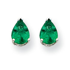 1.9 Carat 14K White Gold Emerald Earrings