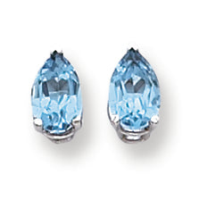 2.3 Carat 14K White Gold 8x5mm Pear Blue Topaz earring