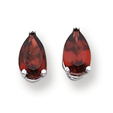 2.3 Carat 14K Gold Garnet Diamond pear stud earring