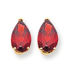 2.9 Carat 14K Gold 9x6mm Pear Garnet earring