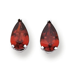 2.9 Carat 14K White Gold 9x6mm Pear Garnet earring