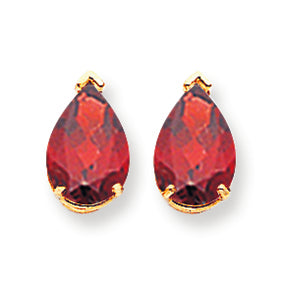 4.6 Carat 14K Gold Garnet Diamond pear stud earring