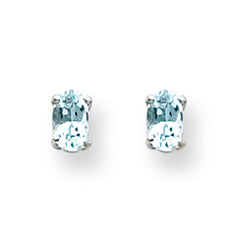 0.7 Carat 14K White Gold Aquamarine Earrings