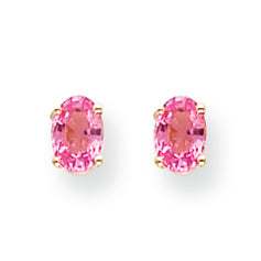 1.1 Carat 14K Gold Pink Sapphire Earrings