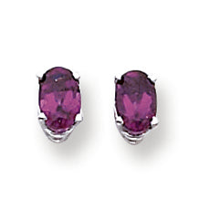 1.2 Carat 14K White Gold 6x4mm Oval Rhodalite Garnet earring