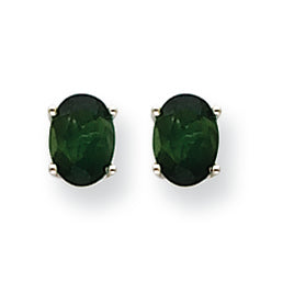 1.7 Carat 14K White Gold Green Tourmaline Earrings