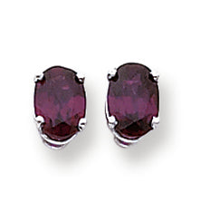 2.2 Carat 14K Gold Rhodalite Garnet Diamond oval stud earring