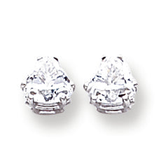 14K White Gold 6mm Trillion Cubic Zirconia earring