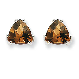 2.3 Carat 14K Goldw 7mm Trillion Smokey Quartz Earring