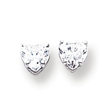 14K White Gold 5mm Heart Cubic Zirconia earring