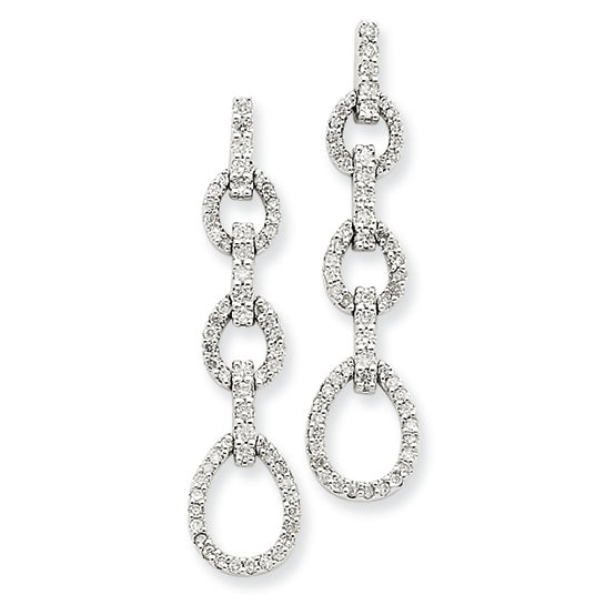 0.5 Carat 14K White Gold Diamond Teardrop Earrings