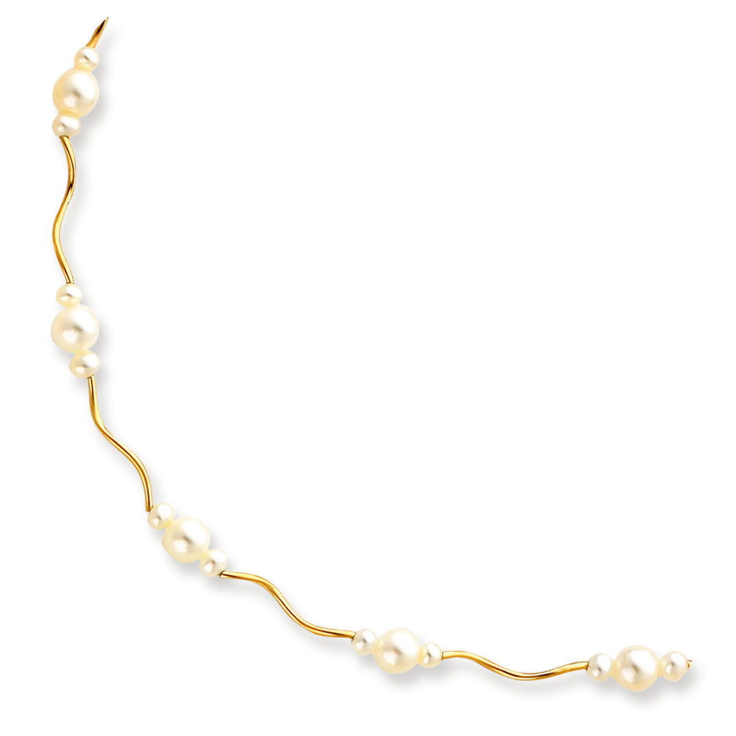 14K Gold White Pearl w/2" Extension Necklace 16 Inches
