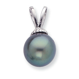 14K White Gold 9-10mm Salt Water Cultured Tahitian Pearl Pendant