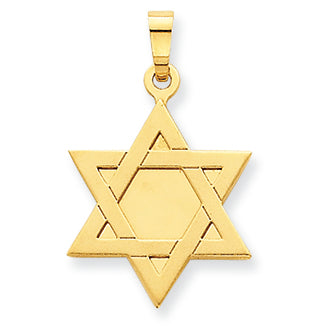 14K Gold Star of David Pendant