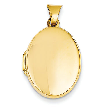 14K Gold Polished Oval Locket