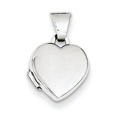 14K White Gold Polished Heart-Shaped Locket