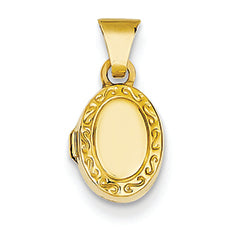 14K Gold Scroll Oval Locket