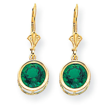 4.2 Carat 14K Gold 8mm Mount St. Helens leverback earring
