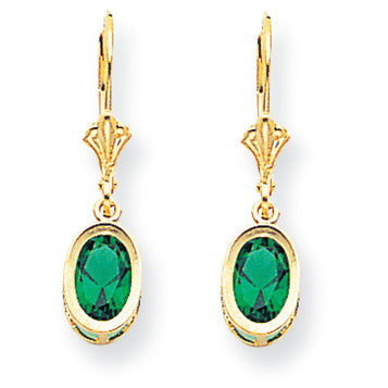 2.1 Carat 14K Gold 7x5mm Oval Mount St. Helens leverback earring