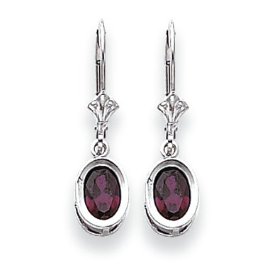 2.2 Carat 14K Gold Rhodalite Garnet Diamond oval leverback earring