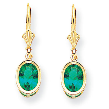 3.2 Carat 14K Gold Mount St. Helens Diamond oval leverback earring