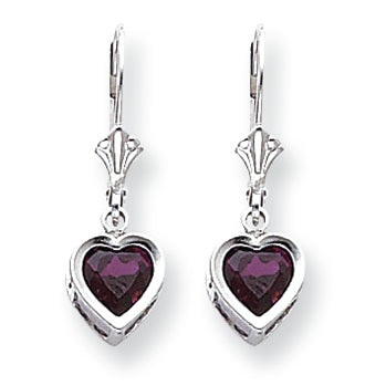 2.2 Carat 14K Gold Rhodalite Garnet Diamond heart leverback earring