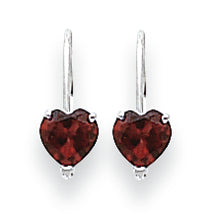 1.3 Carat 14K White Gold 5mm Heart Garnet earring