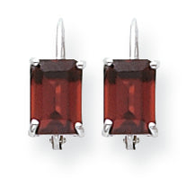 2.7 Carat 14K White Gold Garnet Diamond emerald leverback earring