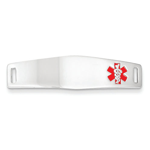 14K White Gold Medical Jewelry ID Plate