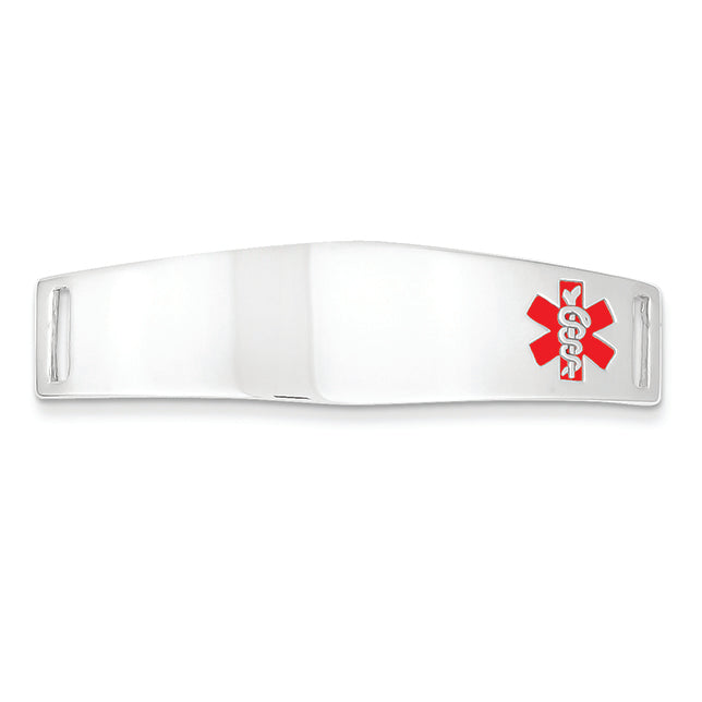 14K White Gold Medical Jewelry ID Plate