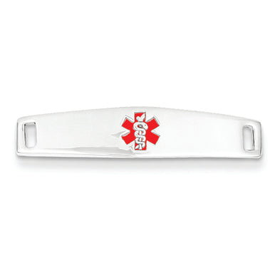 14K White Gold Medical Jewelry ID Plate