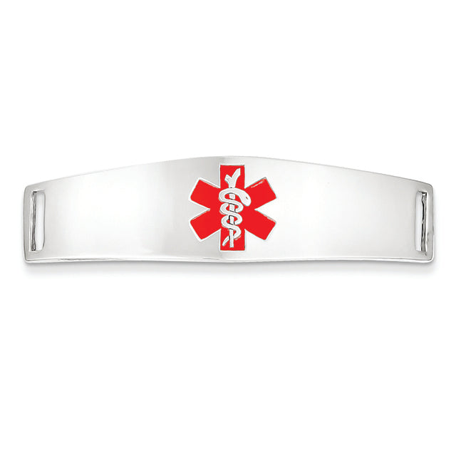 14K White Gold Medical Jewelry ID Plate