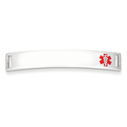 14K White Gold Medical Jewelry ID Plate