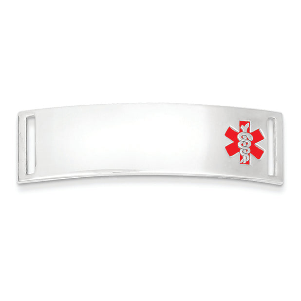 14K White Gold Medical Jewelry ID Plate