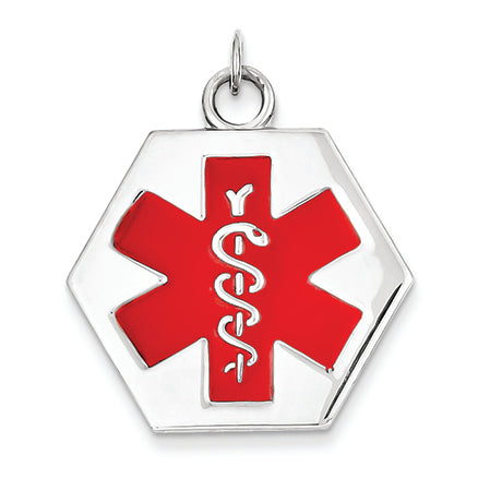 14K White Gold Medical Jewelry Pendant