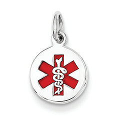 14K White Gold Medical Jewelry Pendant