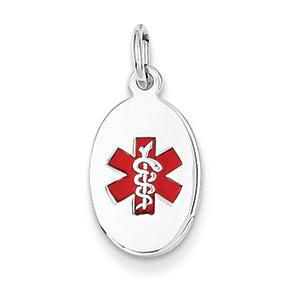 14K White Gold Medical Jewelry Pendant