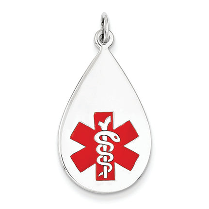 14K White Gold Medical Jewelry Pendant