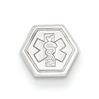 14K White Gold Non-enameled Medical Jewelry Pendant